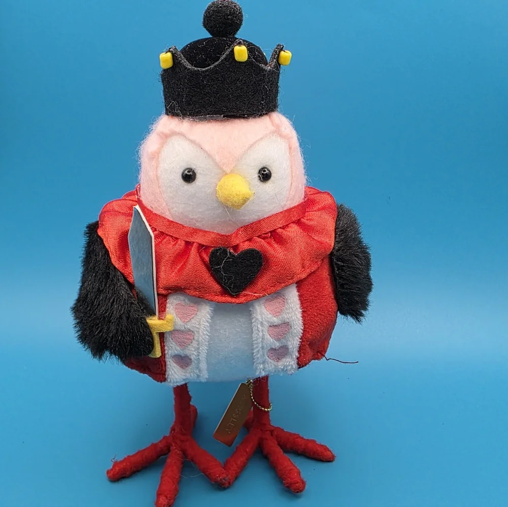 Plush Owl Or Bird with Crown and Cape